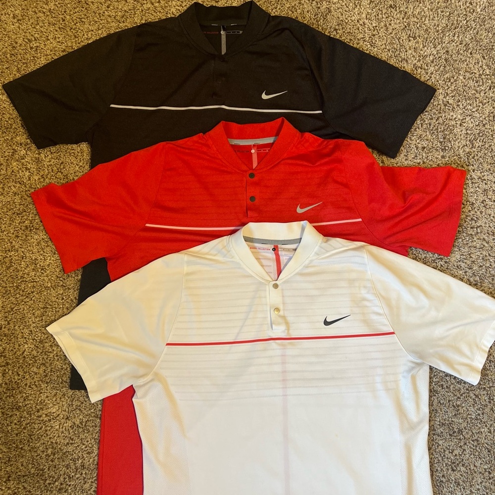 Nike Tiger Woods Golf Blade Polo’s Lot of 3 Men’s Large